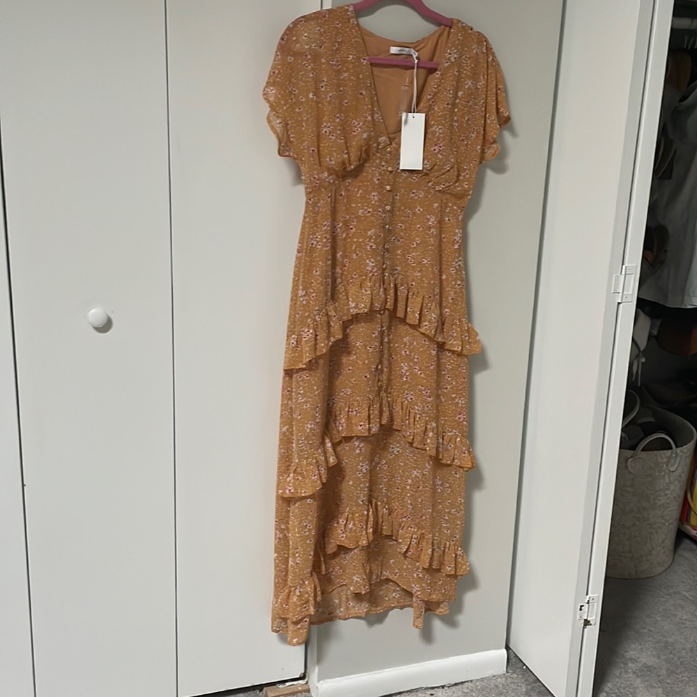 Beautiful long mustard color dress